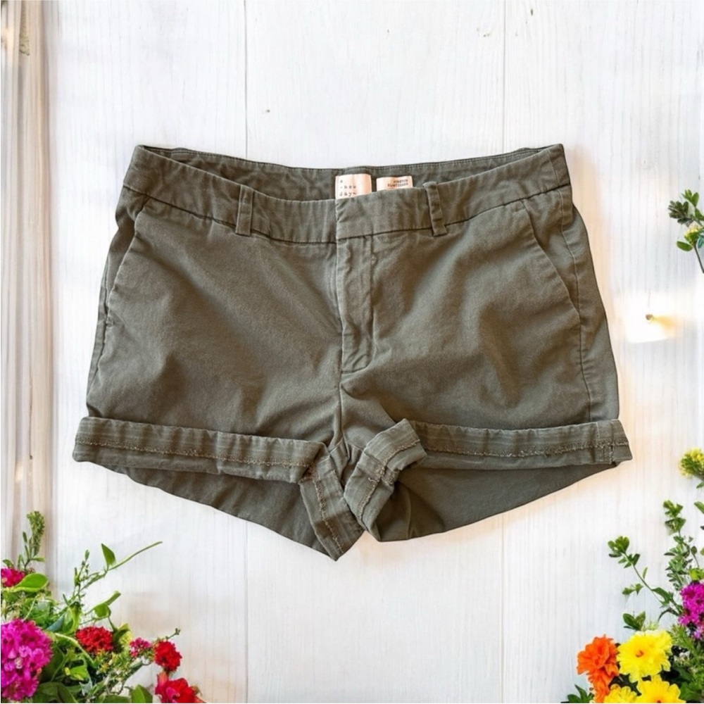 A New Day Stretch Army Green Shorts